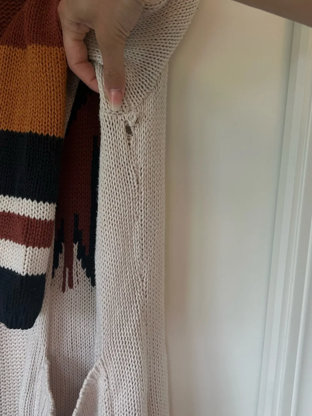 Shyanne Cream and Brown Patterned Cardigan